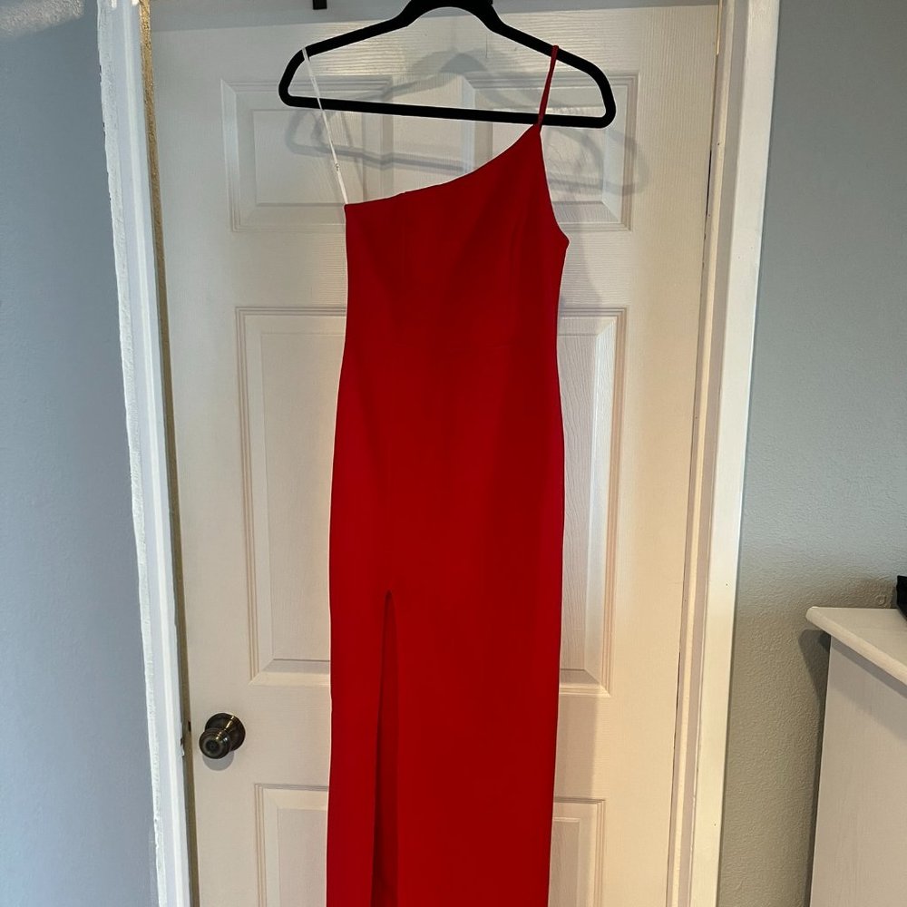 Lulus Keeper of My Heart Red One-Shoulder Maxi Dress